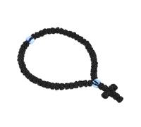 TOVINANNA Pulsera de Oración Tejida Negra Cruz, Joyería Religiosa para Mujer, Pulsera de Yoga Decorativa, Joyas de Muñeca Resistentes para Uso Diario, Accesorio Espiritual para Festivales