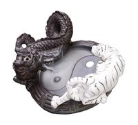 TOVINANNA Quemador de Incienso de Cerámica para Conos de Reflujo Decoración de Escritorio Diseño de Dragón y Tigre Adorno para Hogar y Oficina Incensario Decorativo Exclusivo