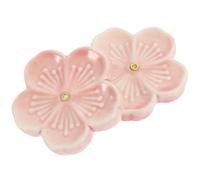 TOVINANNA Quemador de Incienso de Cerámica Rosa 2 Piezas en Forma de Flor, Bandeja Decorativa para Palitos, Porta Incienso de Escritorio, Adorno Adecuado para Meditación y Color Aleatorio