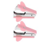 TOVINANNA Quitagrapas para Escritorio de Oficina Extractor de Grapas Pequeño y Portátil 2 Piezas Color Rosa Claro Herramienta Ergonómica de Plástico y Metal para Uso Escolar Hogar y