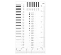 TOVINANNA Regla de Detección de Fallas Transparente de Plástico, Herramienta de Medición de Ancho de Línea y Grietas de Alta Precisión para Inspección de Rayones y Manchas, Modelo 06-2, Uso
