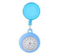 TOVINANNA Reloj De Bolsillo Carrete De Identificador Azul Claro para Enfermería Tejido Duradero Clip Colgante Uso Hospitalario Médico Estudiantes