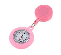 TOVINANNA Reloj de Enfermera Unisex, Reloj de Bolsillo retráctil, Silicona, Rosa, 9 x 4 x