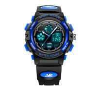 TOVINANNA Reloj Digital Infantil Niñas Cronómetro, Diseño 30 Metros, Correa de Goma Azul y Esfera Grande para Natación