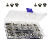 TOVINANNA Remaches Cónicos Punk 10 MM para Manualidades Cuero Kit de 100 Unidades Herramienta Accesorios para Pulseras Bolsos y Ropa DIY Estilo Gótico