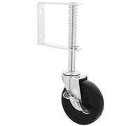 TOVINANNA Rueda Giratoria de 4 Pulgadas para Puerta Pesada con Resorte, Base de Acero Galvanizado, Soporte Amortiguador Silencioso, Ruedas para Puerta Metálica Madera, Uso Industrial