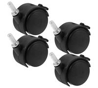 TOVINANNA Ruedas Giratorias de Repuesto para Tendedero y Muebles 4 Piezas Freno Ruedas de Carro Resistentes Color Negro Accesorio Versátil para Muebles y Soportes de Flores