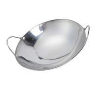 TOVINANNA Sartén de Acero Inoxidable de 9 Pulgadas Doble Asa Olla Coreana para Cocina Diaria sin Recubrimiento Olla para Mariscos Tipo Dry Pot Resistente y Anti-Desbordamiento