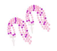 TOVINANNA Serpentinas para Bicicletas Infantiles Borlas de Cuentas Rosas, Accesorios de Plástico Fáciles de Instalar para Manillares de Bicicletas y Patinetes en Aventuras al Aire Libre