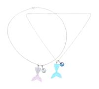 TOVINANNA Sirena Diseño de Cola de Sirena Conjunto de 2 Collares para Mujer Colgantes de Resina y Plástico Ligeros y Versátiles para Playa y Eventos Nocturnos