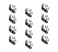 TOVINANNA Soporte de Esquina en Forma de L Negro de Acero Inoxidable 90° Engrosado con 12 Piezas y 48 Tornillos para Refuerzo de Muebles y Armarios