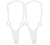 TOVINANNA Soporte para Botellas de Vino Colgante de Algodón 74 CM Bolsa de Almacenamiento Tejida para Cocina Cesta Decorativa de Malla para Frutas y Verduras 2 Unidades