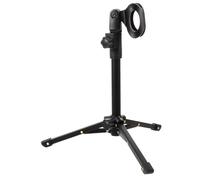 TOVINANNA Soporte Telescópico de Micrófono de Escritorio Metálico Plegable, Trípode Estable con Brazo Articulado Ajustable para Transmisión, Podcast y Grabaciones, Soporte para Micrófono