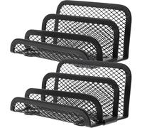 TOVINANNA Soportes Metálicos Base Negra para Tarjetas de Presentación 2 Piezas, Organizadores Resistentes y Modernos para Exhibición y Orden para Escritorio en Oficina