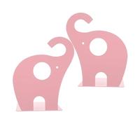 TOVINANNA Sujetalibros Metálicos Antideslizantes Diseño Elefante Par de Soportes Decorativos Color Rosa para Organizar Libros Oficina y Hogar