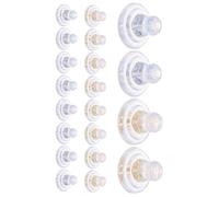 TOVINANNA Tapones de Silicona Transparentes para Pendientes 20 Unidades 10 de 18K Oro 10 de Plata Blanca Topes Suaves para Pendientes de Botón Accesorios de Joyería para Mujer y