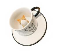 TOVINANNA Taza de Café de Cerámica 3D Diseño de Animal Amarillo Capacidad 220 Ml Base Antideslizante y Borde Liso Adecuado para Oficina y Hogar