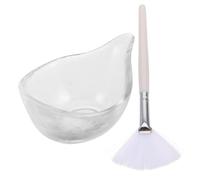 TOVINANNA Tazón De Vidrio Para Cepillo Plano Tipo Abanico Para Mascarillas Faciales Herramienta Facial Para Cuidado Piel Cepillo De Maquillaje Suave Tazón Facial Para Aplicación De Mascarill