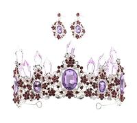 TOVINANNA Tiara de Novia con Pendientes de Cristal Set de Diadema Elegante para Bodas y Fiestas Accesorios de Joyería para Novias y Princesas