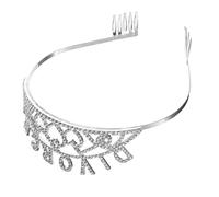 TOVINANNA tiara para mujer fiesta coronas de cumpleaños para mujer para mujeres decoración diademas accesorios para el cabello de las mujeres de metal Aleación de zinc Plata