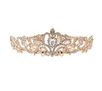 TOVINANNA Tocado de Boda con Peine para Mujer, Corona de Aleación Dorada con Rhinestones, Superficie Brillante y Diseño Clásico para Fiestas y Bodas