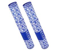 TOVINANNA Tubo Telescópico Ajustable para Almacenamiento y Transporte de Obras de Arte, Tubos de Planos Resistentes Tapa Deslizable, Diseño Porcelana Azul y Blanca, 2 Piezas, Protección