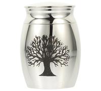 TOVINANNA Urna de Cremación Mini de Acero Inoxidable para Mascotas y Familiares Color Plata Tapa Desmontable Urna Conmemorativa para Cenizas Ataúd Funerario para Uso Memorial