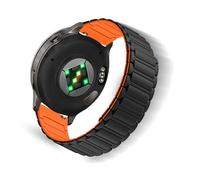 ToVioc 18mm Correas Silicone para Garmin Venu 4 41mm/3s 41mm/2S, Correa Reemplazo Ajustable Magnético Silicone para Garmin Forerunner 265S/255S/255S Music - Negro Naranja