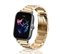 ToVioc 20mm Correa Compatible con Amazfit Active 2 Square/2/1, Bip 3/3 Pro, Caballero Elegante, Correa Reloj Metal Acero Inoxidable Compatibile con Amazfit GTS 4/4 Mini/3/2/2e/2 Mini - Oro