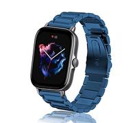 ToVioc 20mm Correa Compatible con Amazfit Active 2 Square/2/1, Bip 3/3 Pro, Caballero Elegante, Correa Reloj Metal Acero Inoxidable Compatibile con Amazfit GTS 4/4 Mini/3/2/2e/2 Mini - Azul