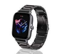 ToVioc 20mm Correa Compatible con Amazfit Active 2 Square/2/1, Bip 3/3 Pro, Caballero Elegante, Correa Reloj Metal Acero Inoxidable Compatibile con Amazfit GTS 4/4 Mini/3/2/2e/2 Mini - Negro