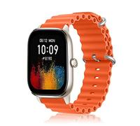 ToVioc 20mm Correa Compatible con Amazfit Active 2 Square/2/1, Bip 3/3 Pro, Trend Transpirable Correa Deportiva de Silicona Oceánica para Amazfit GTS 4/4 Mini/3/2/2e/2 Mini - Naranja