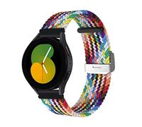 ToVioc 20mm Correa Compatible con Samsung Galaxy Watch 7(40/44mm)/Watch FE 40mm, Transpirable, Elastic, Correa de Nailon Trenzado para Samsung Galaxy Watch 6 Classic/Watch 5 Pro - Arcoíris