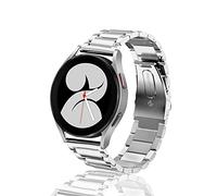 ToVioc 20mm Correa Compatible con Samsung Galaxy Watch 7/6/5/4 40mm&44mm, 6 Classic 43mm&47mm, Correa de Reloj de Metal de Acero Inoxidable para Samsung Galaxy Watch FE - Plata