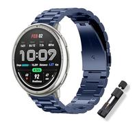 ToVioc 20mm Correa Metal para Garmin vivoactive 6/Forerunner 70 170 Music | 20mm Elegante Reloj Metal Acero Inoxidable Correa para Amazfit Active 3 Premium/Active 2 Square/Cheetah 2 Pro - Azul