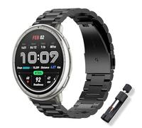 ToVioc 20mm Correa Metal para Garmin vivoactive 6/Forerunner 70 170 Music | 20mm Elegante Reloj Metal Acero Inoxidable Correa para Amazfit Active 3 Premium/Active 2 Square/Cheetah 2 Pro - Negro