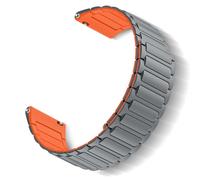 ToVioc 20mm Correas Silicona para Amazfit Active 3 Premium/Active 2 Square | 20mm Correa Reemplazo Magnético Silicone para Amazfit Cheetah 2 Pro/Active 2/Bip 3/Bip 3 Pro - Gris & Naranja
