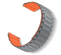 ToVioc 20mm Correas Silicone para Garmin Forerunner 570 42mm/165/165 Music/245/245 music/645, Correa de Deportiva Reemplazo Ajustable Magnético para Garmin Vivoactive 6/5/3/3 music - Gris Naranja