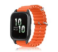ToVioc 20mm Silicona Correa Compatible con Garmin Forerunner 570 42mm/165/165 Music/245, Transpirable Suave Deportivo Repuesto para Garmin Vivoactive 6/5/3, Approach S44/S50/S12/S40 - Naranja