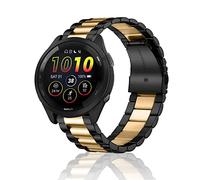 ToVioc 22mm Correa Compatible con Garmin Venu 4 45mm/3 45mm/2, D2 Air X15/vivoactive 4, Caballero Elegante, Correa de Reloj de Metal de Acero Inoxidable para Garmin Forerunner 570 47mm - Oro Negro