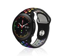 ToVioc 22mm Correa Compatible con Xiaomi Watch 5/S5/S4, Correa Deportiva Silicona Rainbow para Amazfit Bip 6/Active Max/Balance Ultra/Balance 3 2 1/Cheetah 2 Ultra - Negro