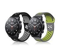 ToVioc 22mm Correa Compatible con Xiaomi Watch 5/S5/S4, Correa Deportiva Silicona Rainbow para Amazfit Bip 6/Active Max/Balance Ultra/Balance 3 2 1/Cheetah 2 Ultra - Schwarz Grau + Grau Gelb