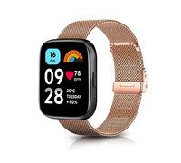 ToVioc 22mm Correa Compatible con Xiaomi Watch S4/S4 Sport/2/S3/S1 Pro/2 Pro, Correa de Metal de Acero Inoxidable de Malla para Redmi Watch 5 Active/5 Lite - Oro Rosa