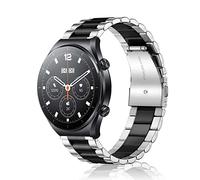 ToVioc 22mm Correa Compatible con Xiaomi Watch S4/S4 Sport/Redmi Watch 5 Active/5 Lite, Correa de Reloj de Metal de Acero Inoxidable para Amazfit Bip 6/5/5 Unity, Balance 2/1 - Negro Plata