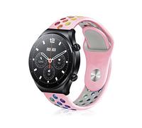 ToVioc 22mm Correa Compatible con Xiaomi Watch S4/S4 Sport/Redmi Watch 5 Active/5 Lite, Correa Deportiva Silicona Rainbow para Amazfit Bip 6/5/5 Unity - Rosado