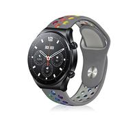 ToVioc 22mm Correa Compatible con Xiaomi Watch S4/S4 Sport/Redmi Watch 5 Active/5 Lite, Correa Deportiva Silicona Rainbow para Amazfit Bip 6/5/5 Unity - Gris