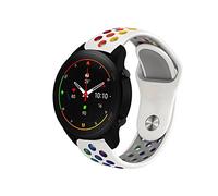 ToVioc 22mm Correa Compatible con Xiaomi Watch S4/S4 Sport/Redmi Watch 5 Active/5 Lite, Correa Deportiva Silicona Rainbow para Amazfit Bip 6/5/5 Unity - Blanco