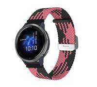 ToVioc 22mm Correa para Garmin Venu 4 45mm/3 45mm/2, D2 Air X15/vivoactive 4, Moda Transpirable, Elastic, Correa de Nailon Trenzado para Garmin Forerunner 570 47mm/265/255/255 Music - Negro Rosa