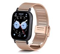 ToVioc 22mm Correa para Xiaomi Redmi Watch 5 Active Correa de Metal de Acero Inoxidable de Malla Adecuada para Xiaomi Redmi Watch 5 Lite - Oro Rosa