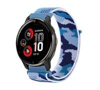 ToVioc Correa Compatible con Garmin Venu Sq/Venu 2 Plus, Moda Transpirable, Elastic, Adjustable, Correa de Nailon de 20mm para Garmin Vivoactive 3/Forerunner 245/645 Music/GarminMove Sport - Azul